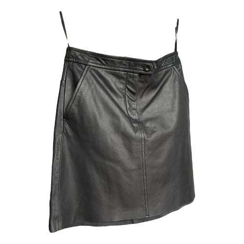 Pre-owned Paul Smith Leather Mini Skirt In Black