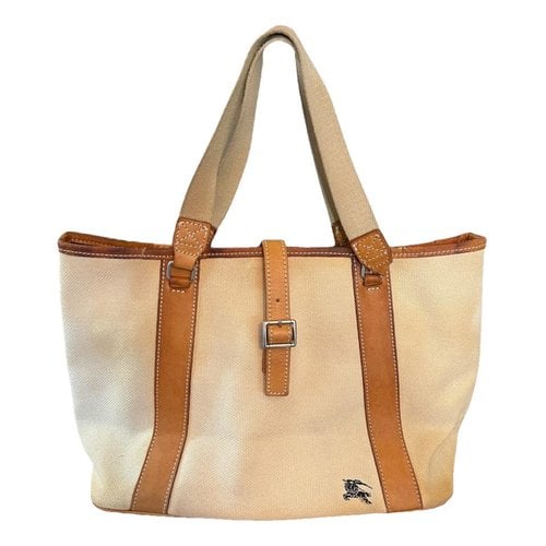 Pre-owned Burberry Cloth Tote In Beige
