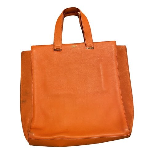 Pre-owned Giorgio Armani Leather Handbag In Orange