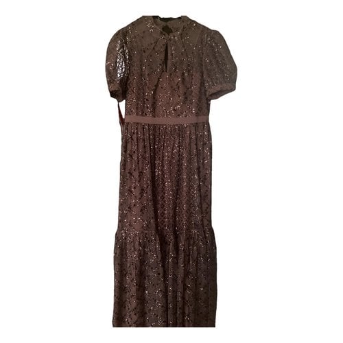 Pre-owned Self-portrait Maxi Dress In Brown