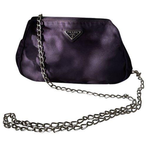 Pre-owned Prada Cloth Crossbody Bag In Purple