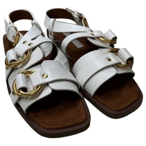 Pre-owned Stella Mccartney Leather Sandal In White