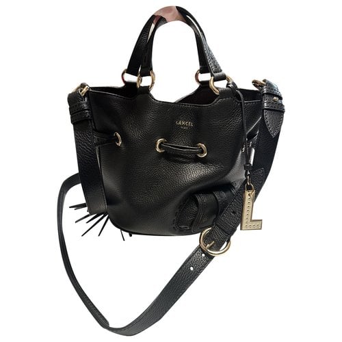 Pre-owned Lancel 1er Flirt Leather Handbag In Black