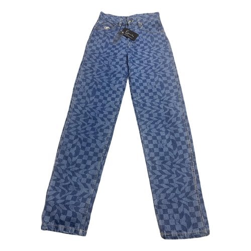 Pre-owned Karl Kani Straight Pants In Blue