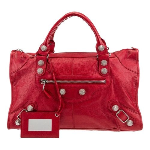 Pre-owned Balenciaga Work Leather Handbag In Red