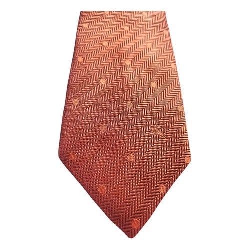 Pre-owned Burberry Silk Tie In Orange