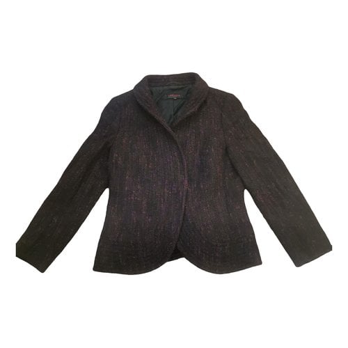 Pre-owned Escada Wool Short Vest In Burgundy