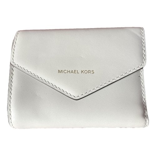 Pre-owned Michael Kors Leather Wallet In White