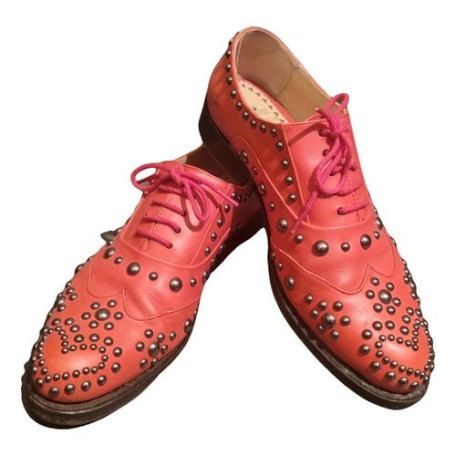Pre-owned Moschino Cheap And Chic Leather Lace Ups In Red