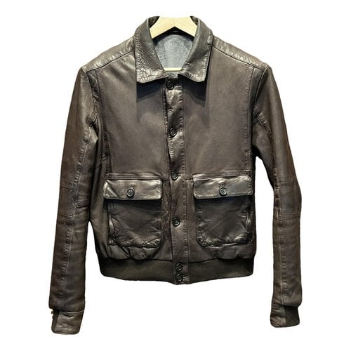 Pre-owned Gallotti Leather Vest In Brown