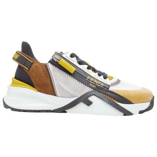 Pre-owned Fendi Cloth Trainers In Yellow
