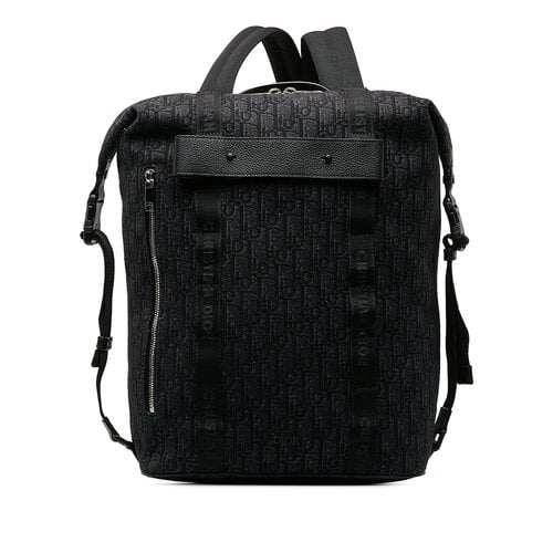 Pre-owned Dior Cloth Backpack In Black