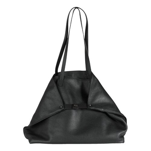 Pre-owned Akris Leather Handbag In Black
