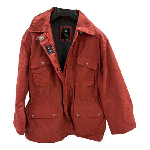 Pre-owned Fay Peacoat In Red