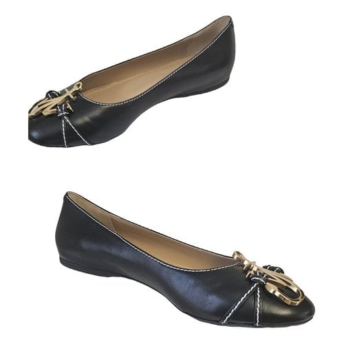 Pre-owned Jw Anderson Leather Ballet Flats In Black