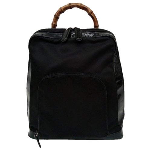 Pre-owned Gucci Bamboo Backpack In Black