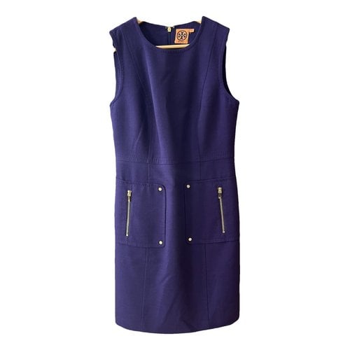 Pre-owned Tory Burch Wool Mid-length Dress In Purple