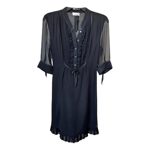 Pre-owned Pinko Silk Mid-length Dress In Black