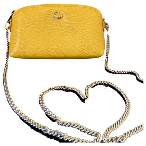 Pre-owned Lancaster Leather Clutch Bag In Yellow