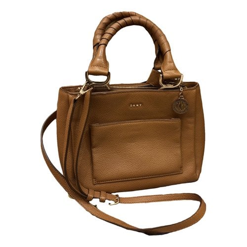 Pre-owned Dkny Leather Handbag In Brown