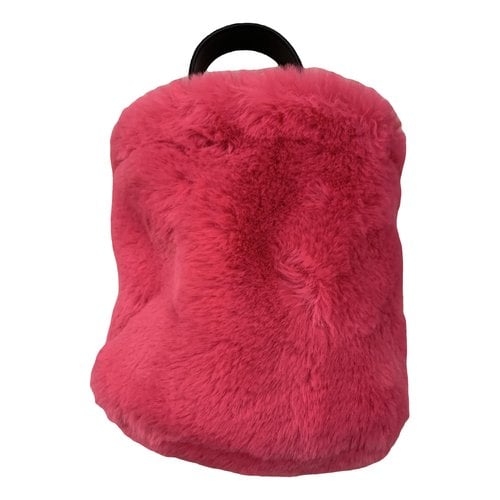 Pre-owned Karl Lagerfeld Faux Fur Handbag In Pink