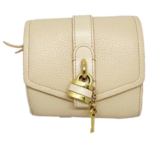Pre-owned Chloé Aby Leather Purse In Beige