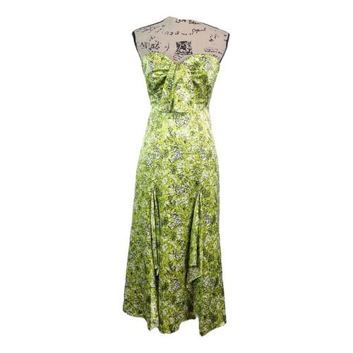 Pre-owned Cinq À Sept Silk Mid-length Dress In Green