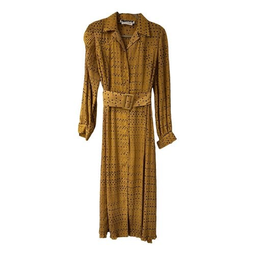 Pre-owned Rotate Birger Christensen Mid-length Dress In Yellow