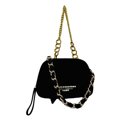 Pre-owned Dolce & Gabbana Velvet Handbag In Black