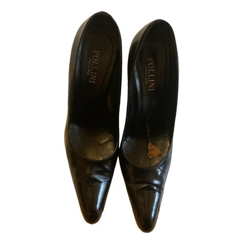 Pre-owned Pollini Leather Heels In Black
