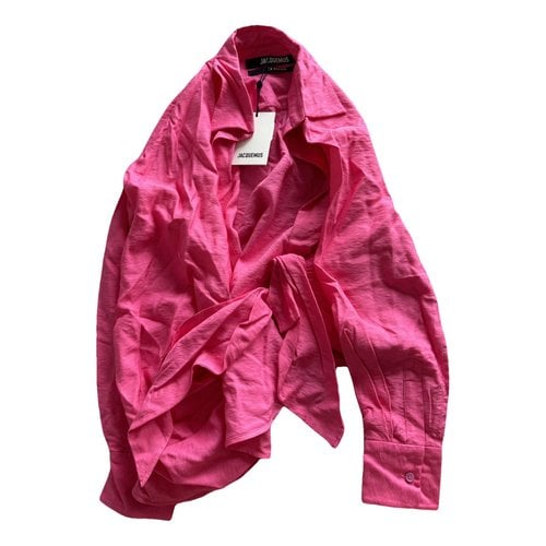 Pre-owned Jacquemus Bahia Linen Blouse In Pink