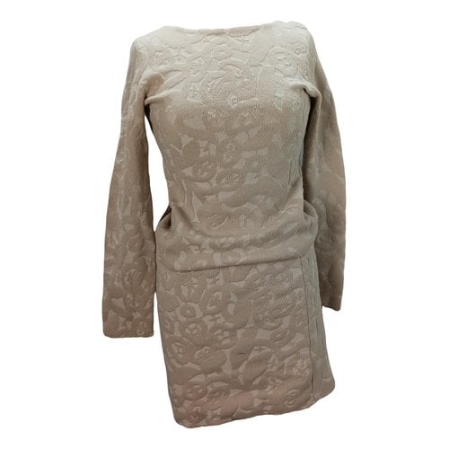 Pre-owned Ferragamo Wool Dress In Beige