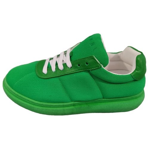 Pre-owned Marni Cloth Trainers In Green