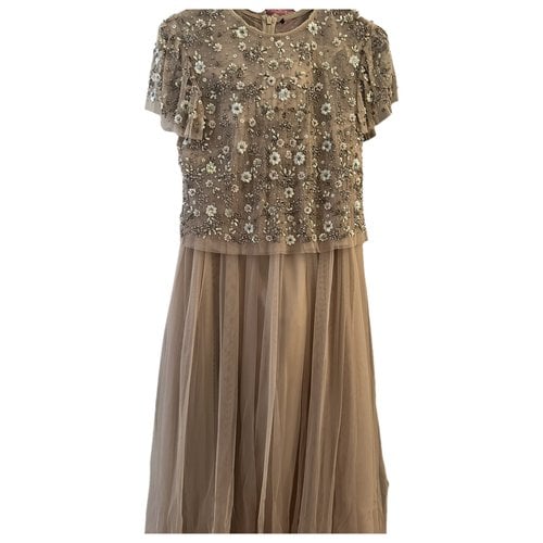 Pre-owned Needle & Thread Maxi Dress In Beige