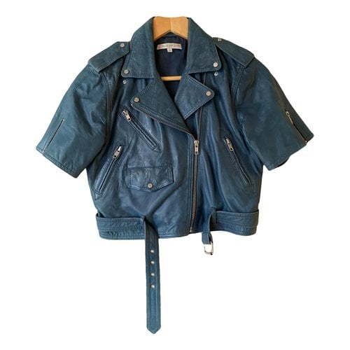Pre-owned Paul & Joe Sister Leather Short Vest In Blue