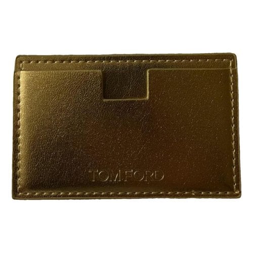 Pre-owned Tom Ford Leather Card Wallet In Gold