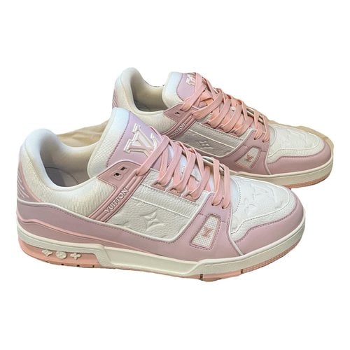 Pre-owned Louis Vuitton Lv Trainer Leather Low Trainers In Pink