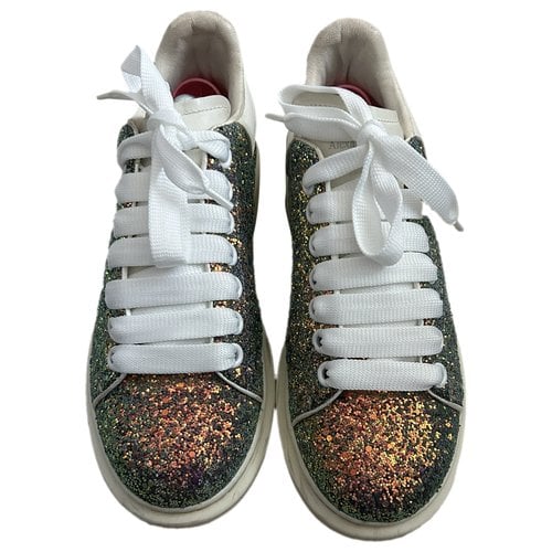 Pre-owned Alexander Mcqueen Oversize Glitter Trainers In Green
