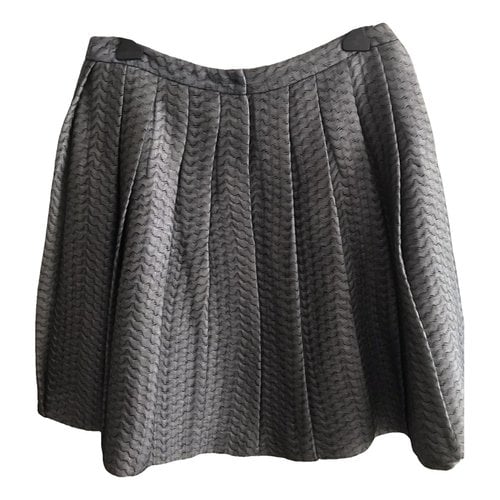Pre-owned Miu Miu Silk Mid-length Skirt In Silver