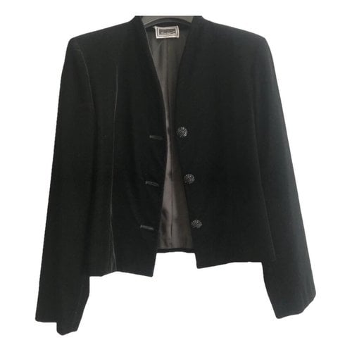 Pre-owned Luisa Spagnoli Velvet Short Vest In Black