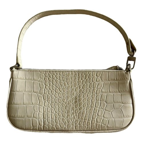 Pre-owned By Far Rachel Leather Handbag In Beige