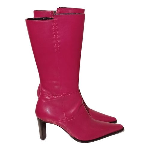 Pre-owned Baldinini Leather Boots In Red