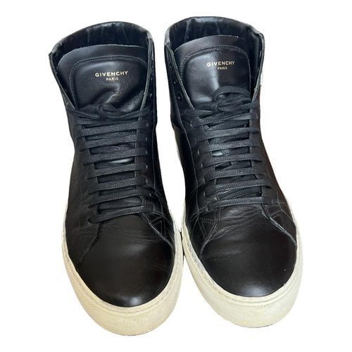 Pre-owned Givenchy Leather High Trainers In Black