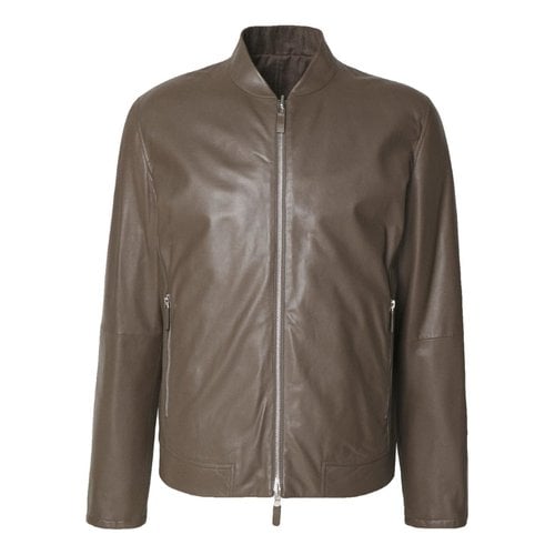 Pre-owned Emporio Armani Leather Vest In Brown