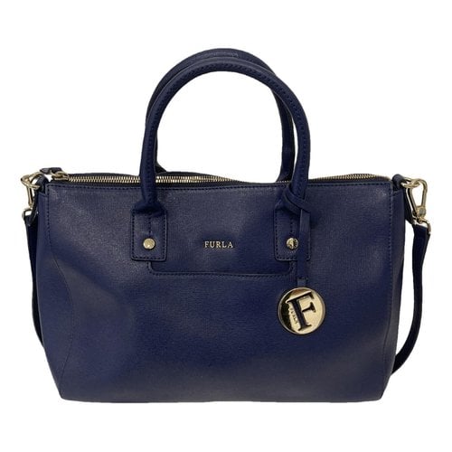 Pre-owned Furla Candy Bag Leather Handbag In Blue
