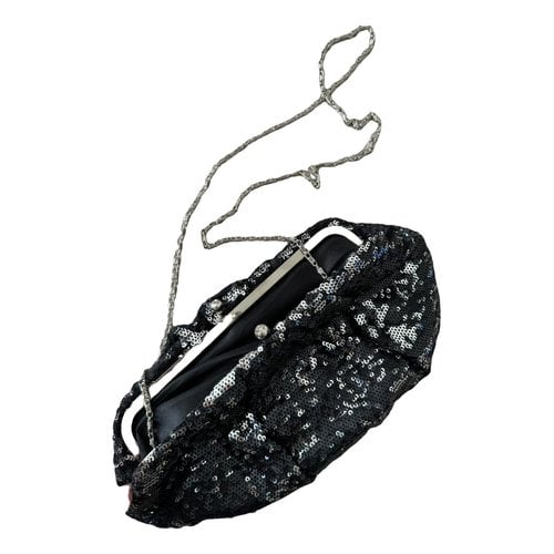 Pre-owned Paco Rabanne 1969 Glitter Clutch Bag In Black