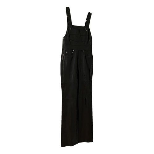 Pre-owned A.l.c Leather Jumpsuit In Black