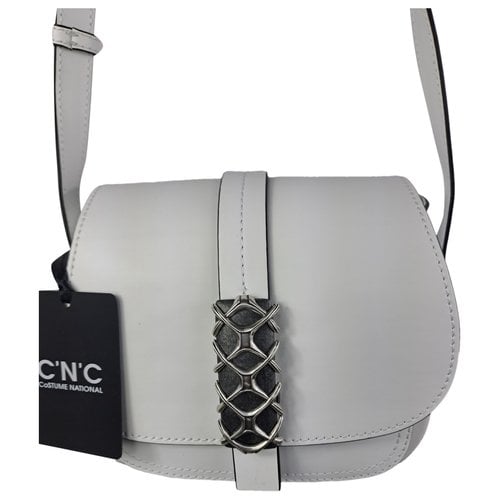Pre-owned Costume National Leather Crossbody Bag In White
