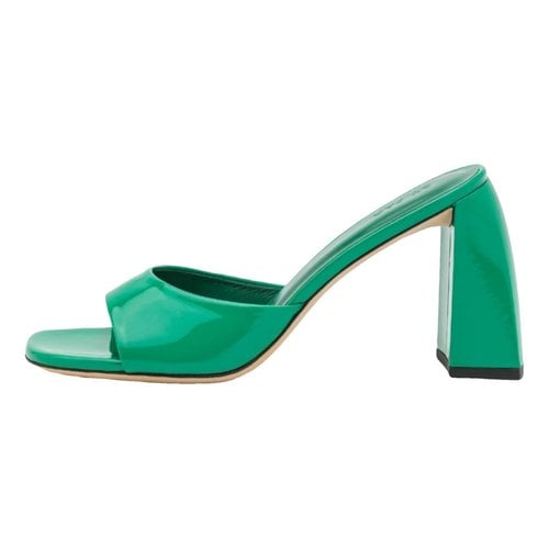 Pre-owned By Far Leather Heels In Green