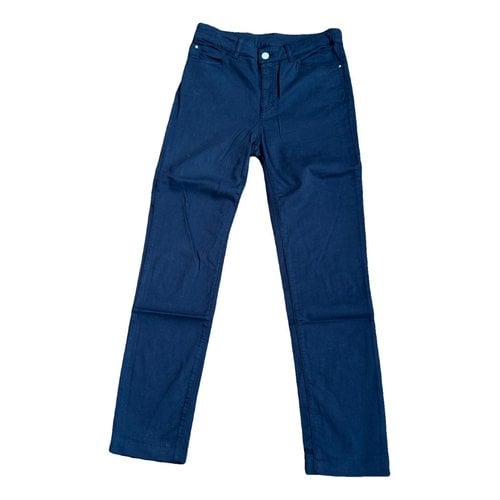Pre-owned Emporio Armani Straight Pants In Navy